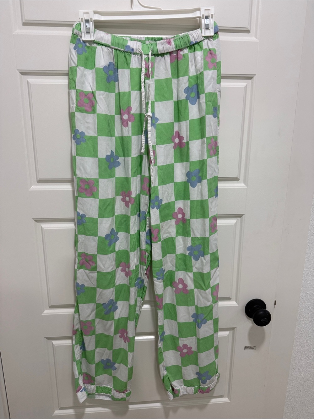 ASOS Green and White Check Floral Lounge Pants